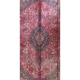 One Of The Kind Hand-Knotted Persian Wool Rug _ Luxurious Vintage Design, 8'10" x 4'6", Artisan