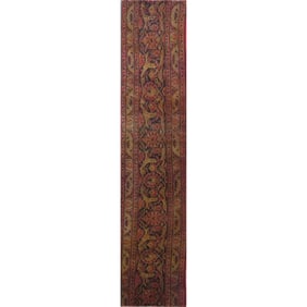 One Of The Kind Hand-Knotted Persian Wool Rug _ Luxurious Vintage Design, 8'0" x 1'8", Artisan