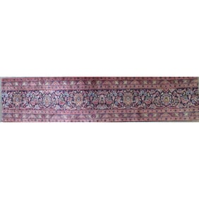 One Of The Kind Hand-Knotted Persian Wool Rug _ Luxurious Vintage Design, 7'7" x 1'7", Artisan