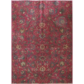 One Of The Kind Hand-Knotted Persian Wool Rug _ Luxurious Vintage Design, 7'5" x 5'5", Artisan