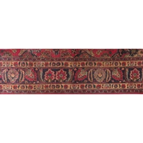 One Of The Kind Hand-Knotted Persian Wool Rug _ Luxurious Vintage Design, 5'4" x 1'6", Artisan