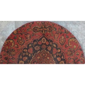 One Of The Kind Hand-Knotted Persian Wool Rug _ Luxurious Vintage Design, 4'9" x 2'5", Artisan