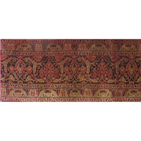 One Of The Kind Hand-Knotted Persian Wool Rug _ Luxurious Vintage Design, 4'4" x 1'10", Artisan