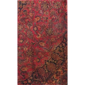 One Of The Kind Hand-Knotted Persian Wool Rug _ Luxurious Vintage Design, 4'10" x 2'3", Artisan