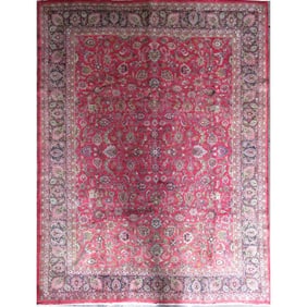 One Of The Kind Hand-Knotted Persian Wool Rug _ Luxurious Vintage Design, 13'1" x 9'7", Artisan