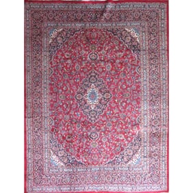 One Of The Kind Hand-Knotted Persian Wool Rug _ Luxurious Vintage Design, 12'9" x 9'4", Artisan