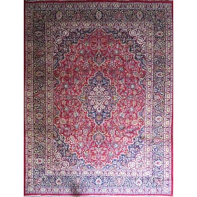 One Of The Kind Hand-Knotted Persian Wool Rug _ Luxurious Vintage Design, 12'6" x 9'8", Artisan