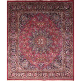 One Of The Kind Hand-Knotted Persian Wool Rug _ Luxurious Vintage Design, 12'4" x 9'7", Artisan