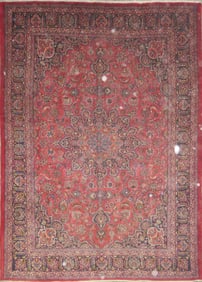 One Of The Kind Hand-Knotted Persian Wool Rug _ Luxurious Vintage Design, 11'3" x 8'2", Artisan
