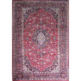 One Of The Kind Hand-Knotted Persian Wool Rug _ Luxurious Vintage Design, 10'10" x 6'9", Artisan