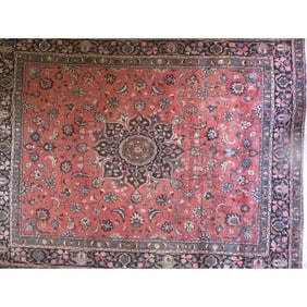 One Of The Kind Hand-Knotted Persian Wool Rug _ Luxurious Vintage Design, 9'2" x 6'4", Artisan