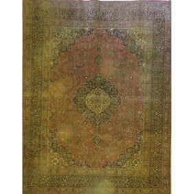 One Of The Kind Hand-Knotted Persian Wool Rug _ Luxurious Vintage Design, 8'6" x 5'7", Artisan