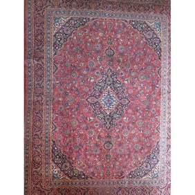 One Of The Kind Hand-Knotted Persian Wool Rug _ Luxurious Vintage Design, 8'5" x 5'0", Artisan