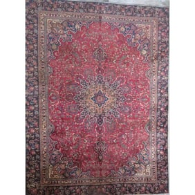 One Of The Kind Hand-Knotted Persian Wool Rug _ Luxurious Vintage Design, 7'7" x 4'2", Artisan