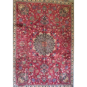 One Of The Kind Hand-Knotted Persian Wool Rug _ Luxurious Vintage Design, 7'11" x 4'8", Artisan