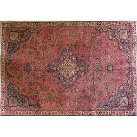 One Of The Kind Hand-Knotted Persian Wool Rug _ Luxurious Vintage Design, 4'5" x 3'4", Artisan