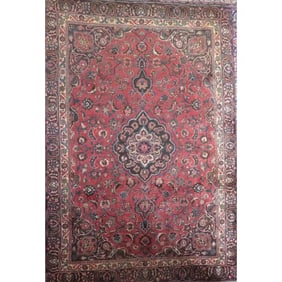 One Of The Kind Hand-Knotted Persian Wool Rug _ Luxurious Vintage Design, 3'9" x 2'6", Artisan