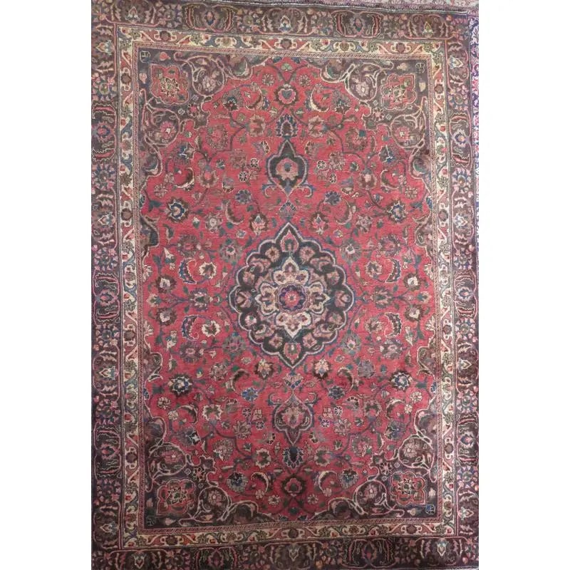One Of The Kind Hand-Knotted Persian Wool Rug _ Luxurious Vintage Design, 3'9" x 2'6", Artisan: Hand-Knotted Persian Wool Rug _ Luxurious Vintage Design, 3'9" x 2'6", Artisan Crafted, Authentic hand-knotted traditional antique vintage Persian rugs, in excellent vintage condition with over 60 yea