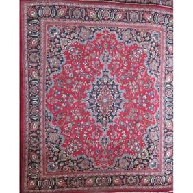 One Of The Kind Hand-Knotted Persian Wool Rug _ Luxurious Vintage Design, 13'5" x 10'0", Artisan