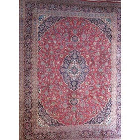 One Of The Kind Hand-Knotted Persian Wool Rug _ Luxurious Vintage Design, 13'1" x 9'7", Artisan