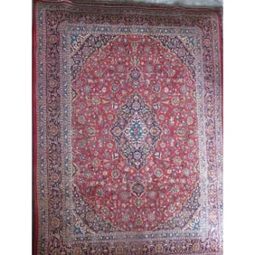 One Of The Kind Hand-Knotted Persian Wool Rug _ Luxurious Vintage Design, 12'8" x 9'10", Artisan