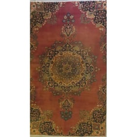 One Of The Kind Hand-Knotted Persian Wool Rug _ Luxurious Vintage Design, 12'10" x 9'7", Artisan