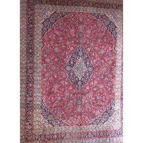 One Of The Kind Hand-Knotted Persian Wool Rug _ Luxurious Vintage Design, 11'6" x 8'9", Artisan