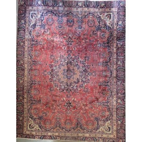 One Of The Kind Hand-Knotted Persian Wool Rug _ Luxurious Vintage Design, 11'10" x 8'4", Artisan