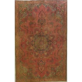 One Of The Kind Hand-Knotted Persian Wool Rug _ Luxurious Vintage Design, 10'6" x 8'5", Artisan