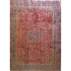 One Of The Kind Hand-Knotted Persian Wool Rug _ Luxurious Vintage Design, 10'2" x 7'8", Artisan