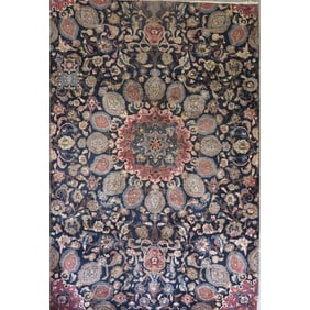 One Of The Kind Hand-Knotted Persian Wool Rug _ Luxurious Vintage Design, 10'11" x 6'3", Artisan