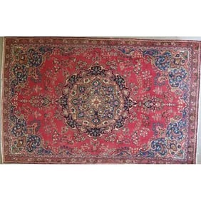 One Of The Kind Hand-Knotted Persian Wool Rug _ Luxurious Vintage Design, 8'6" x 2'6", Artisan
