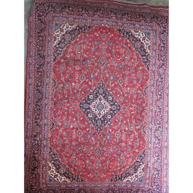 One Of The Kind Hand-Knotted Persian Wool Rug _ Luxurious Vintage Design, 10'4" x 6'7", Artisan