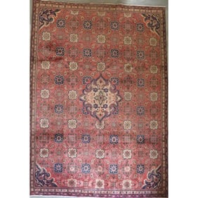 One Of The Kind Hand-Knotted Persian Wool Rug _ Luxurious Vintage Design, 9'1" x 5'11", Artisan