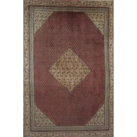 One Of The Kind Hand-Knotted Persian Wool Rug _ Luxurious Vintage Design, 10'10" x 7'7", Artisan