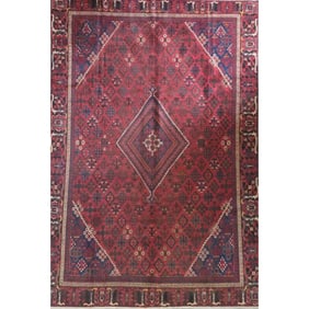 One Of The Kind Hand-Knotted Persian Wool Rug _ Luxurious Vintage Design, 12'4" x 8'3", Artisan