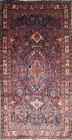 One Of The Kind Hand-Knotted Persian Wool Rug _ Luxurious Vintage Design, 9'9" x 5'2", Artisan