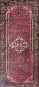 One Of The Kind Hand-Knotted Persian Wool Rug _ Luxurious Vintage Design, 9'8" x 4'3", Artisan