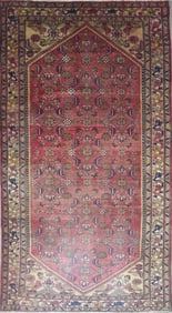 One Of The Kind Hand-Knotted Persian Wool Rug _ Luxurious Vintage Design, 9'8" x 5'6", Artisan