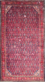 One Of The Kind Hand-Knotted Persian Wool Rug _ Luxurious Vintage Design, 9'7" x 5'2", Artisan