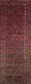One Of The Kind Hand-Knotted Persian Wool Rug _ Luxurious Vintage Design, 9'7" x 3'4", Artisan