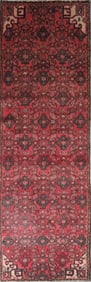 One Of The Kind Hand-Knotted Persian Wool Rug _ Luxurious Vintage Design, 9'7" x 2'8", Artisan