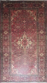 One Of The Kind Hand-Knotted Persian Wool Rug _ Luxurious Vintage Design, 9'6" x 5'2", Artisan