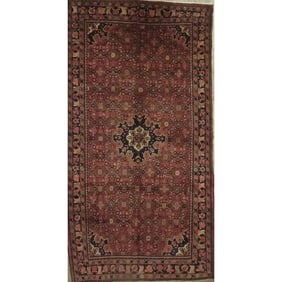 One Of The Kind Hand-Knotted Persian Wool Rug _ Luxurious Vintage Design, 9'6" x 5'3", Artisan