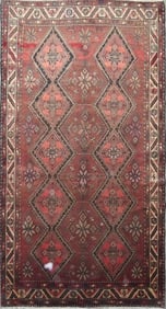 One Of The Kind Hand-Knotted Persian Wool Rug _ Luxurious Vintage Design, 9'4" x 5'1", Artisan
