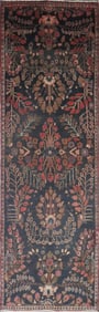 One Of The Kind Hand-Knotted Persian Wool Rug _ Luxurious Vintage Design, 9'4" x 2'8", Artisan
