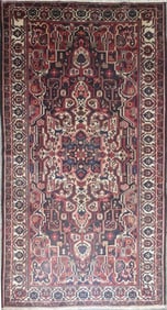 One Of The Kind Hand-Knotted Persian Wool Rug _ Luxurious Vintage Design, 9'3" x 5'1", Artisan