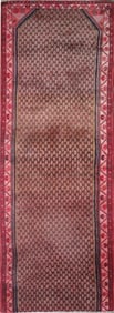 One Of The Kind Hand-Knotted Persian Wool Rug _ Luxurious Vintage Design, 9'2" x 3'4", Artisan