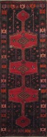 One Of The Kind Hand-Knotted Persian Wool Rug _ Luxurious Vintage Design, 9'2" x 2'10', Artisan