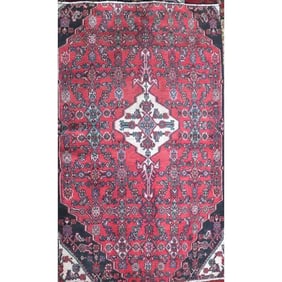 One Of The Kind Hand-Knotted Persian Wool Rug _ Luxurious Vintage Design, 9'2" x 6'6", Artisan